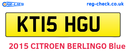 KT15HGU are the vehicle registration plates.