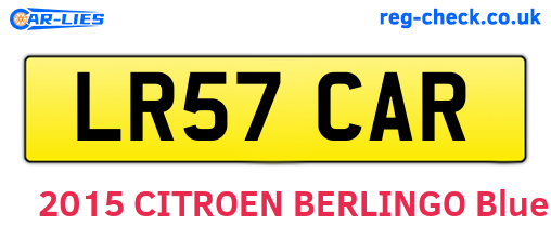 LR57CAR are the vehicle registration plates.