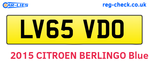 LV65VDO are the vehicle registration plates.