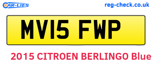 MV15FWP are the vehicle registration plates.