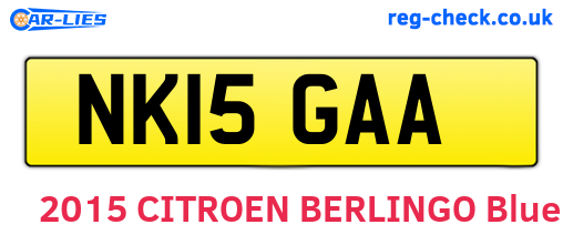 NK15GAA are the vehicle registration plates.
