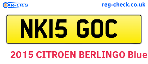 NK15GOC are the vehicle registration plates.