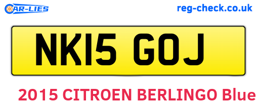 NK15GOJ are the vehicle registration plates.