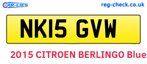 NK15GVW are the vehicle registration plates.