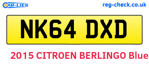NK64DXD are the vehicle registration plates.