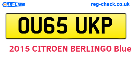 OU65UKP are the vehicle registration plates.