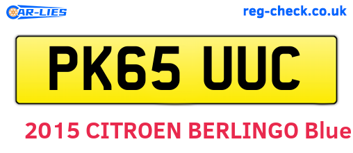 PK65UUC are the vehicle registration plates.