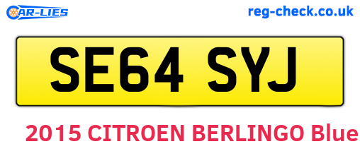 SE64SYJ are the vehicle registration plates.