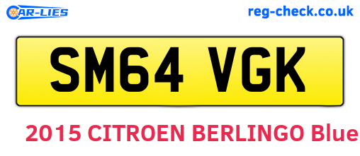 SM64VGK are the vehicle registration plates.