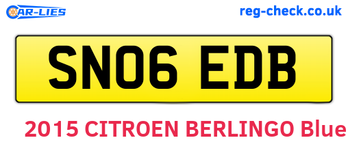 SN06EDB are the vehicle registration plates.