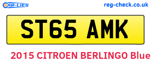 ST65AMK are the vehicle registration plates.