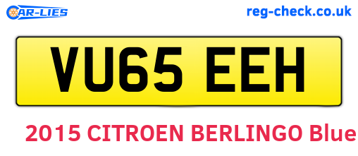 VU65EEH are the vehicle registration plates.