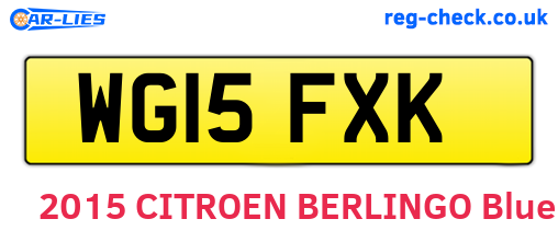 WG15FXK are the vehicle registration plates.