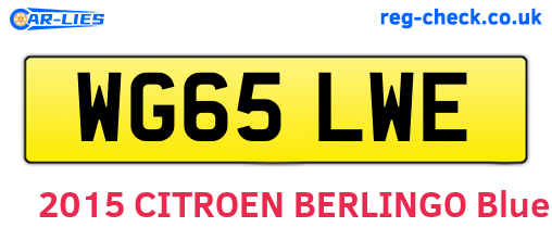WG65LWE are the vehicle registration plates.