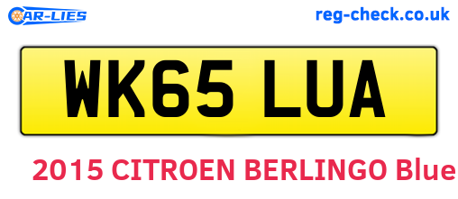 WK65LUA are the vehicle registration plates.