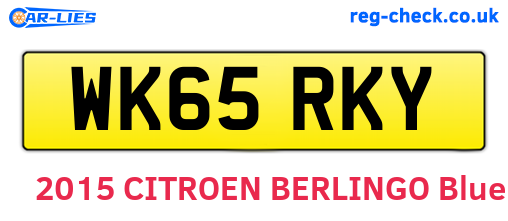 WK65RKY are the vehicle registration plates.