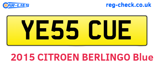 YE55CUE are the vehicle registration plates.