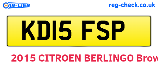 KD15FSP are the vehicle registration plates.
