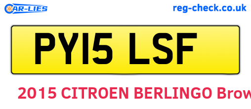 PY15LSF are the vehicle registration plates.