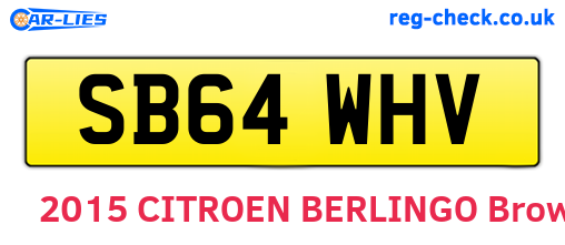 SB64WHV are the vehicle registration plates.
