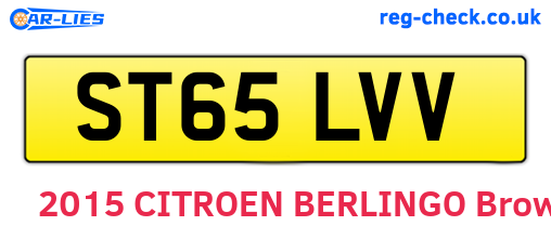 ST65LVV are the vehicle registration plates.