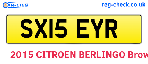 SX15EYR are the vehicle registration plates.