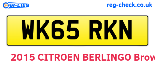 WK65RKN are the vehicle registration plates.