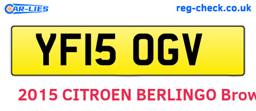 YF15OGV are the vehicle registration plates.