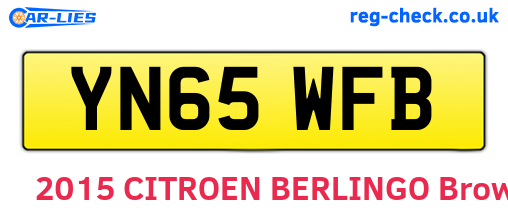 YN65WFB are the vehicle registration plates.