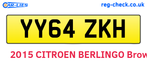 YY64ZKH are the vehicle registration plates.