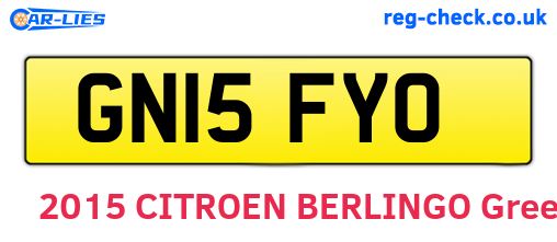 GN15FYO are the vehicle registration plates.
