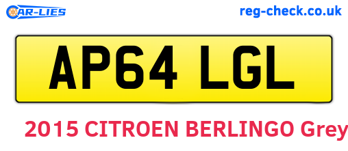 AP64LGL are the vehicle registration plates.