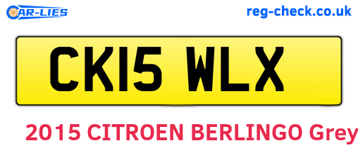 CK15WLX are the vehicle registration plates.