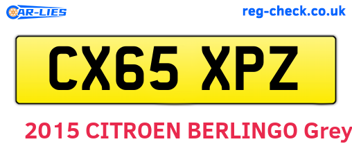 CX65XPZ are the vehicle registration plates.