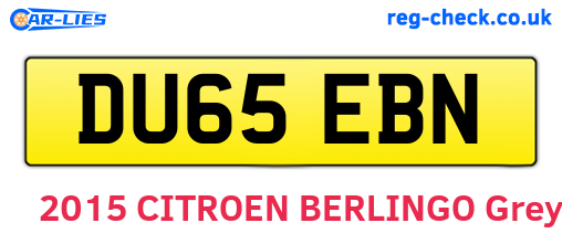 DU65EBN are the vehicle registration plates.