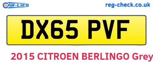 DX65PVF are the vehicle registration plates.