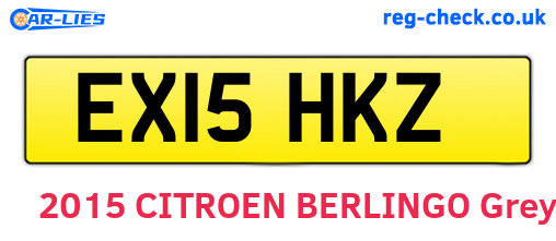 EX15HKZ are the vehicle registration plates.