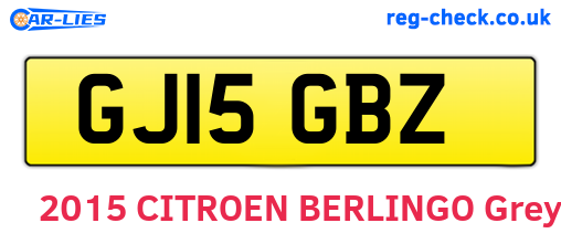 GJ15GBZ are the vehicle registration plates.