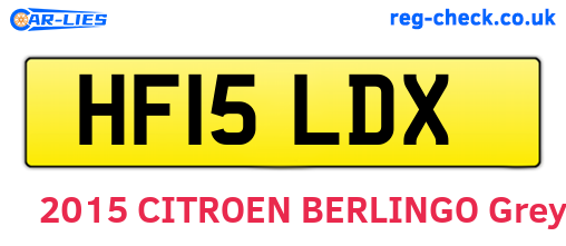 HF15LDX are the vehicle registration plates.