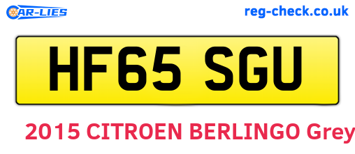 HF65SGU are the vehicle registration plates.