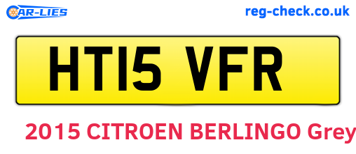 HT15VFR are the vehicle registration plates.