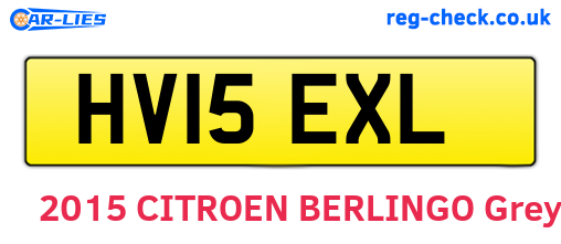 HV15EXL are the vehicle registration plates.
