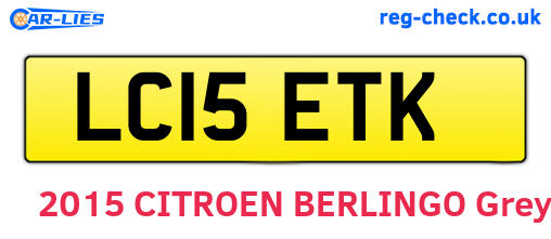 LC15ETK are the vehicle registration plates.