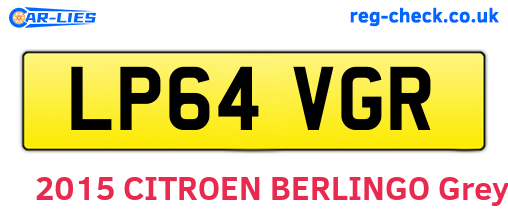 LP64VGR are the vehicle registration plates.