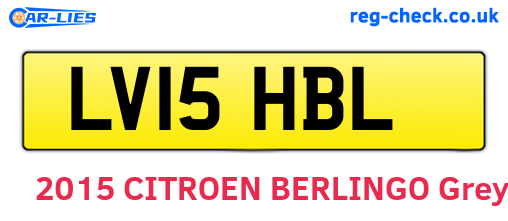 LV15HBL are the vehicle registration plates.