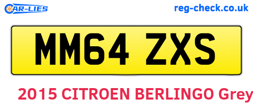 MM64ZXS are the vehicle registration plates.