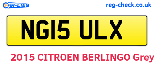 NG15ULX are the vehicle registration plates.