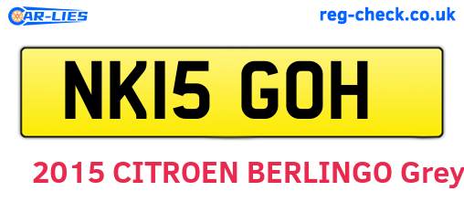 NK15GOH are the vehicle registration plates.