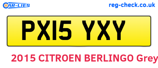 PX15YXY are the vehicle registration plates.