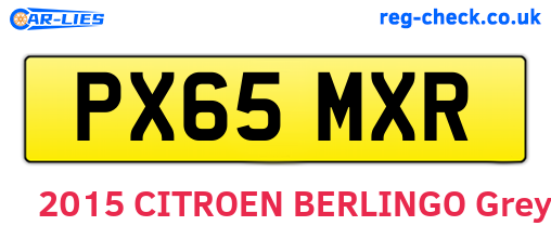 PX65MXR are the vehicle registration plates.